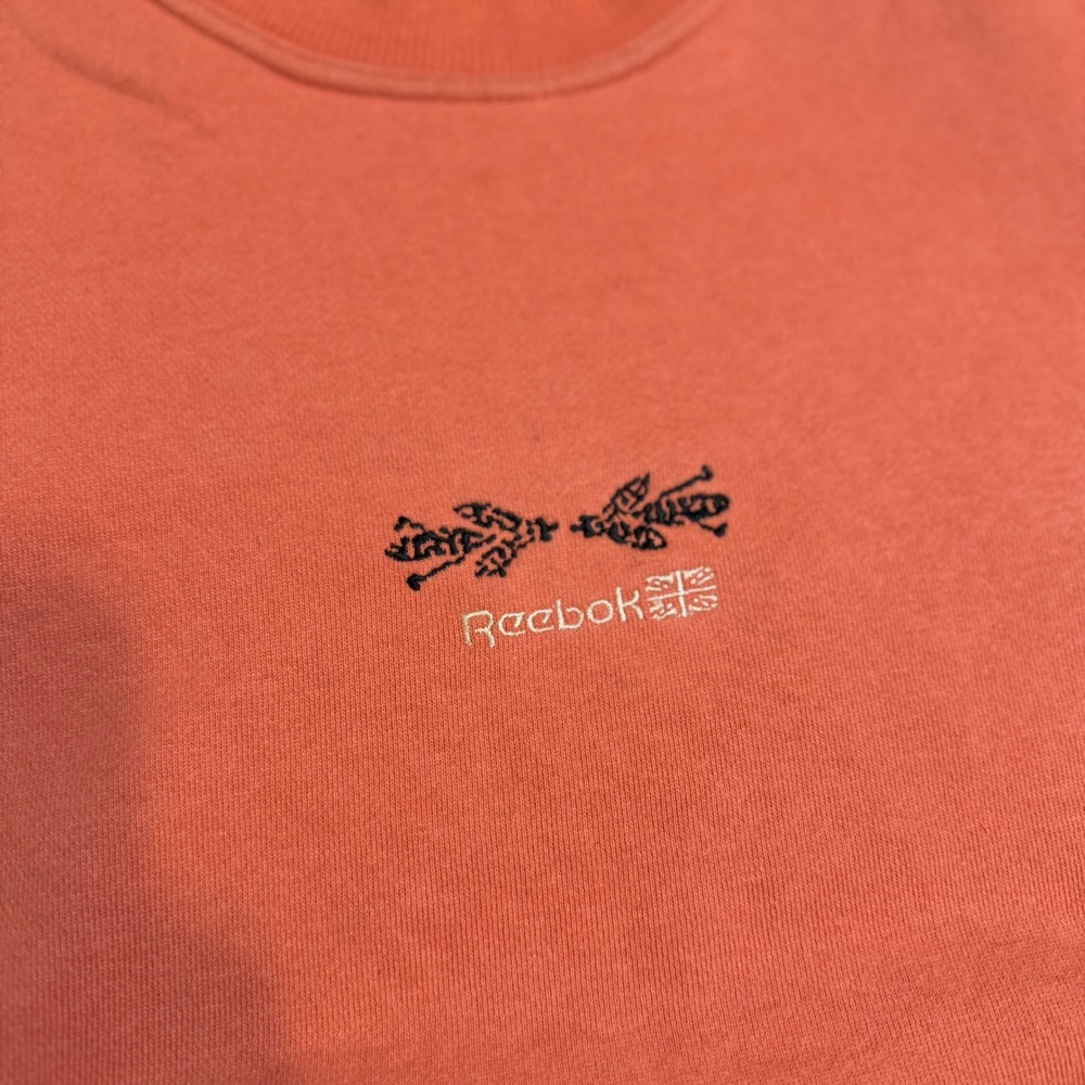 Vintage Reebok Mythology Graphic Crewneck Sweatshirt Orange Mens Small 90s Rare - Picture 5 of 6